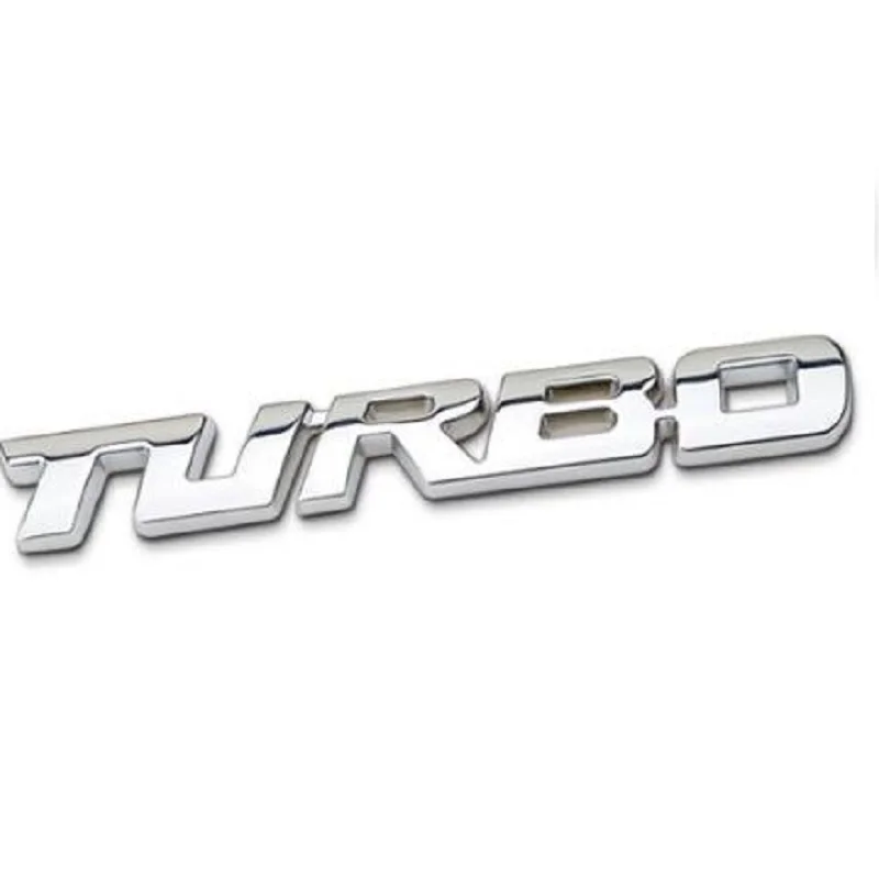 silver 3D Металлическая Эмблема Turbo знак универсальный для украшения автомобиля, мотоцикла Наклейка Стикеры - Цвет: silver