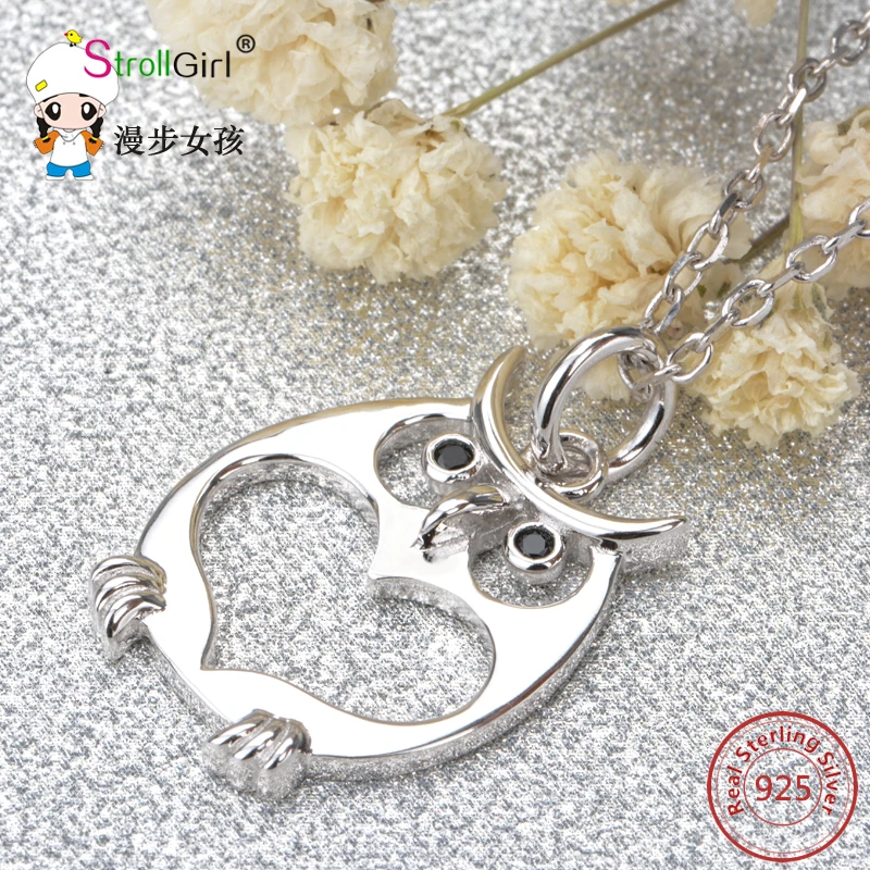 Animal Owl Necklaces &amp Pendants for Women 925 Sterling Silver Jewelry Accessories Chain Necklace 2017 Collares Gift | Украшения и