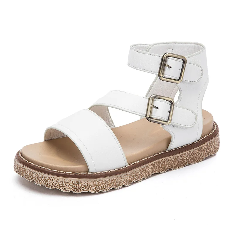 ULKNN Gladiator Girls Sandals Summer Cut-outs Princess Children Shoes Rome High Top Breathable Fashion Kids Sandals For Beach