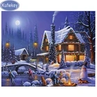 Алмазная живопись volledig Рождественская Алмазная вышивка ночной камин, полный квадратный дисплей, 5d Алмазная мозаика зима, домашний декор