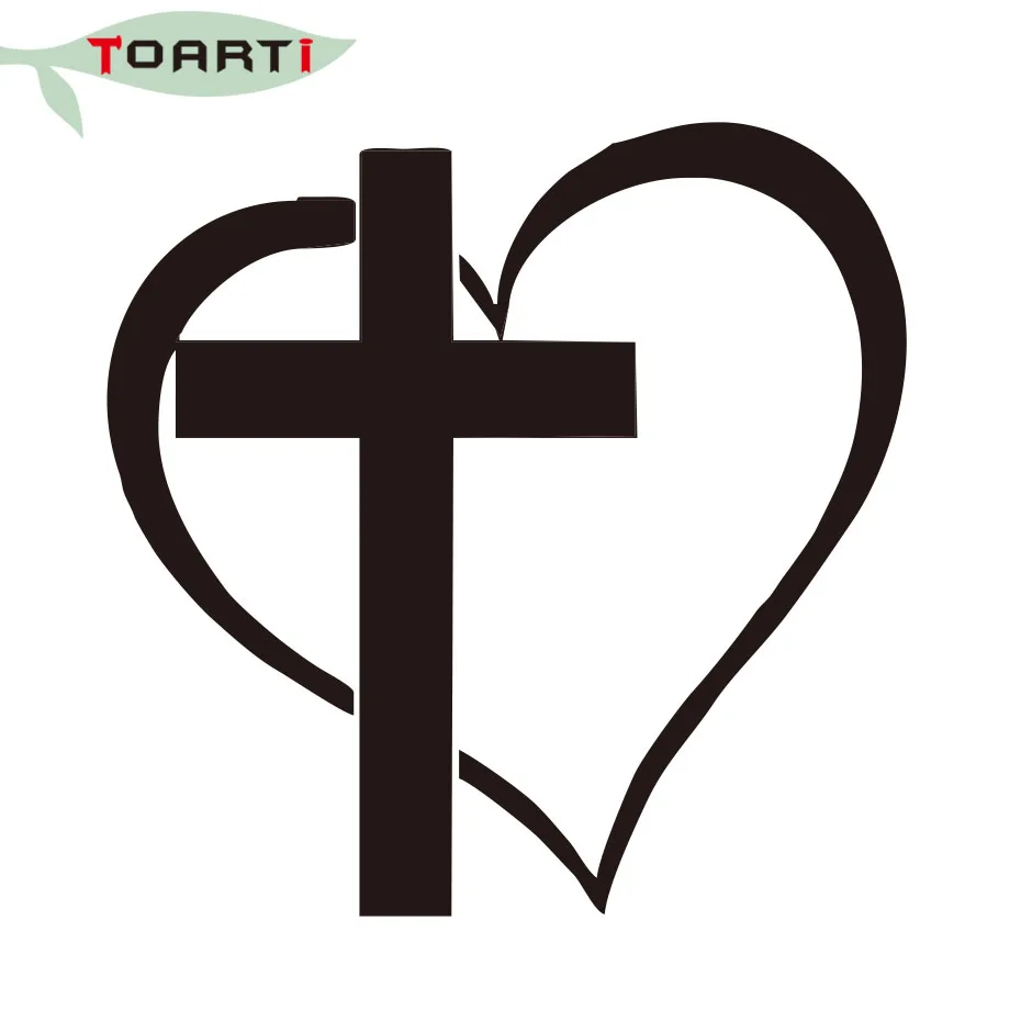 Стайлинг автомобиля крест сердце виниловая наклейка стикер окна для стенок