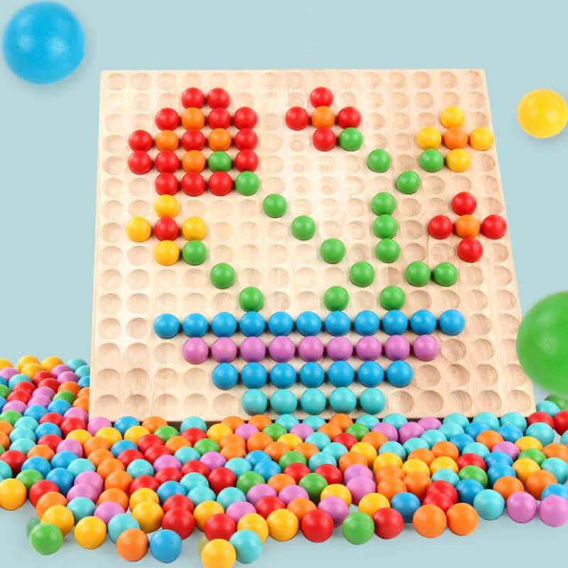 

Newest Early Educational Toys Wooden Puzzle Rainbow Multicolor Toy parent-child Interactive Game Kindergarten Teaching Material