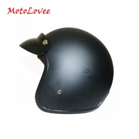motolovee 2019 new motorcycle helmet retro vintage cruiser chopper scooter cafe racer moto helmet 34 open face helmet dot