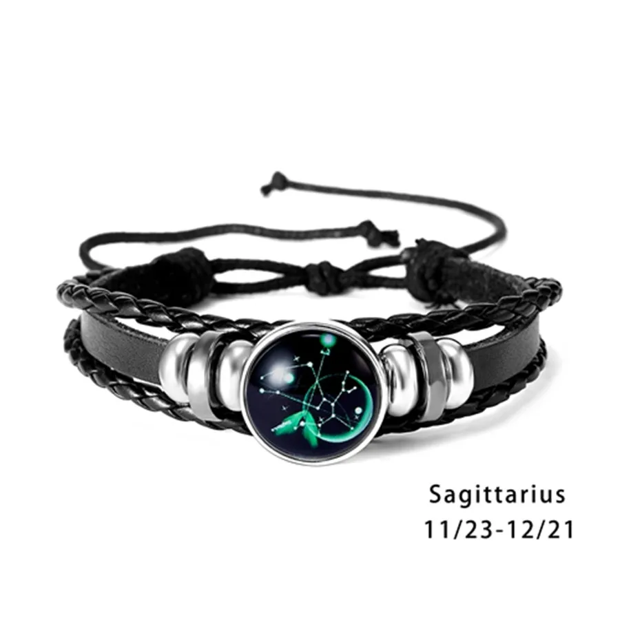 Мужской светящийся 12 браслет Созвездие Leo Scorpio Capricorn Virgo Aries Gemini Pisces Телец Водолей браслет "Весы" Поиск - Окраска металла: BF00001-9
