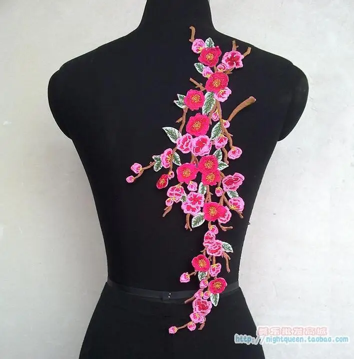 1 шт. крупные нашивки с вышивкой в виде сливы кружевная ткань мотивы венецианская