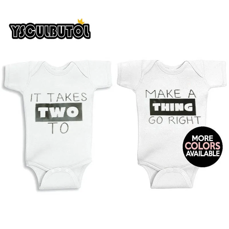 

YSCULBUTOL It Takes Two To Make A Thing Go Right Twin Baby Shower New Baby Gift for Twins Baby Bodysuit