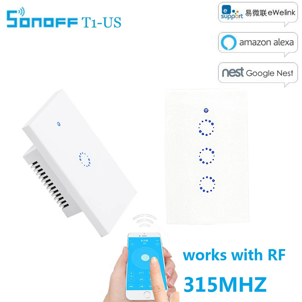 US Sonoff Touch WIFI Switch Luxury Crystal Glass Plate Wireless Timing APP Remote Control Via EWELINK |