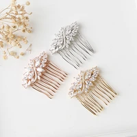 3 colors sparkling clear full zircon wedding hair combs bridal cz headpiece hair accessories evening hair jewelry