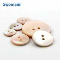 100pcs fashion natural color shell buttons for jeans round sewing 2 holes sweater buttons for clothing handmade button