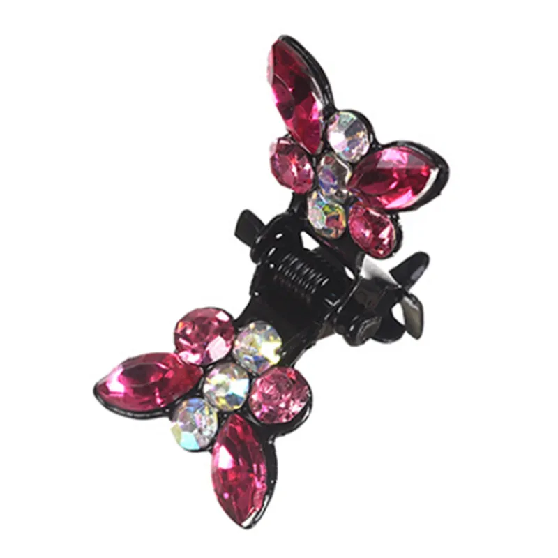 Newest 12PCS Shiny Butterfly Rhinestone Hair Claws Cute Hairpins Accessories |