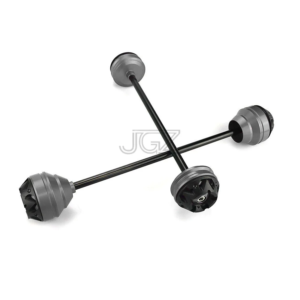 Titanium Мотоцикл CNC алюминиевая передняя задняя ось колеса боковое падение авария протектор вилка Защита от скольжения для Yamaha MT09 FZ09 круглый год золото - Цвет: Titanium
