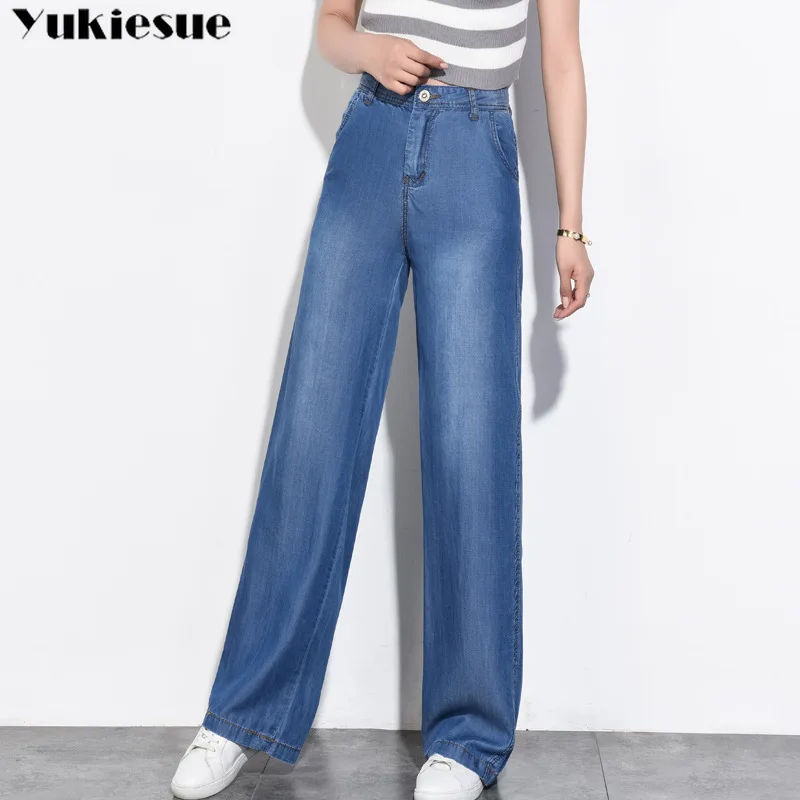 Plus size Women Straight Jeans Denim Trousers Casual Pants New Winter Women's Clothing wide leg Blue femme | Женская одежда