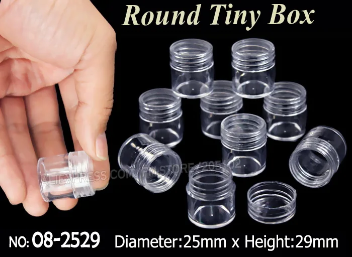 25x29 мм акриловые бутылки с винтовой крышкой круглые коробки для хранения