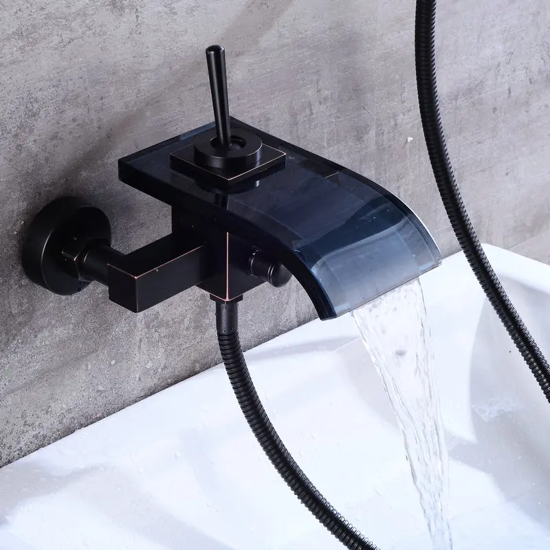 Смеситель для ванны черный Бронзовый Матовый роскошный большой водопад ванной