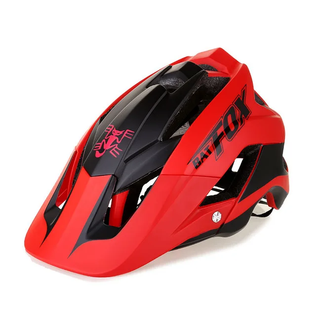 Red black Batfox велосипедный шлем ультралегкий велосипедный шлем Casco Ciclismo интегрально-Формованный велосипедный шлем дорожный горный MTB шлем 56-62 см - Цвет: Red black