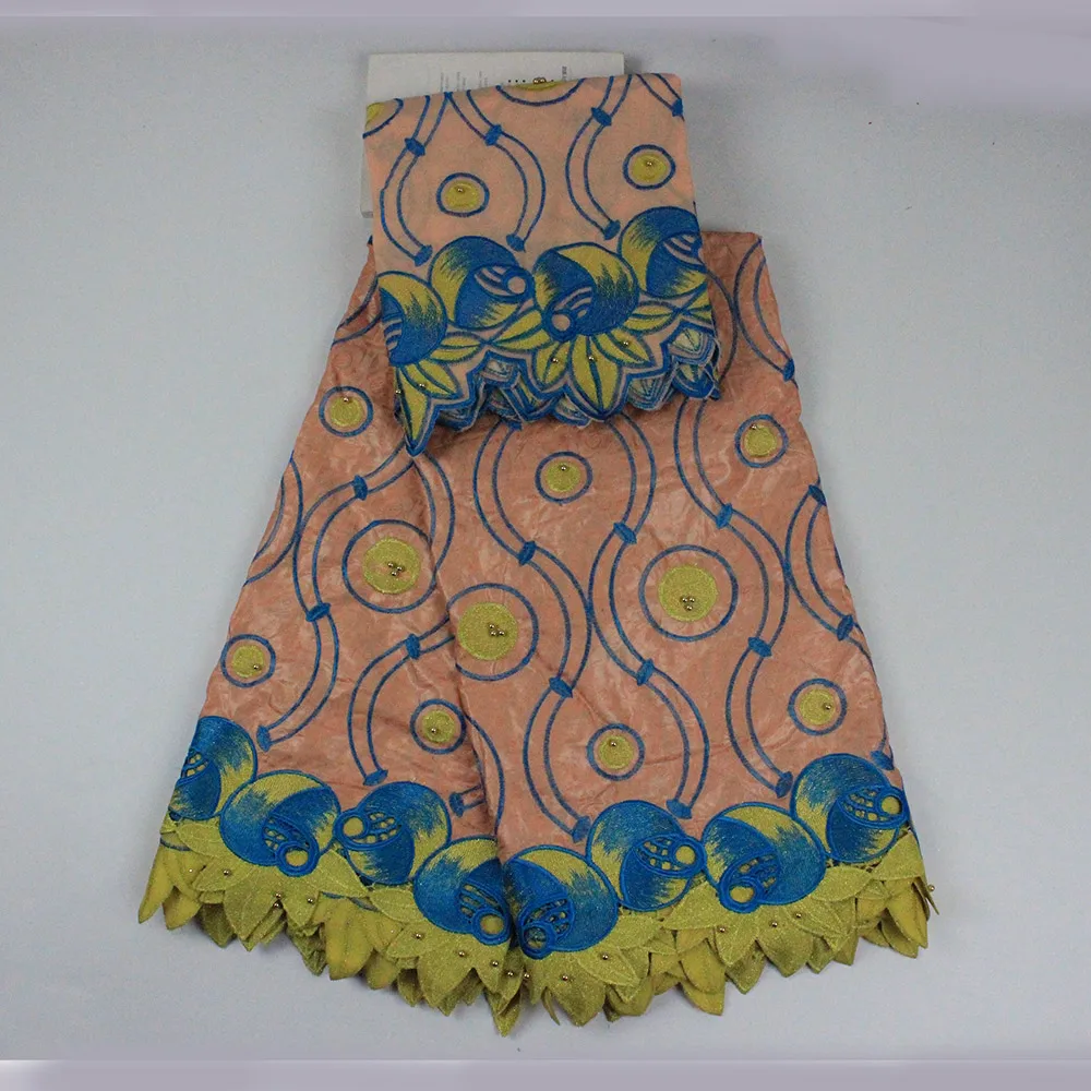 (5 + 2) ярдов Оптовая Вышитые Базен кружева Ткань 2017 Африканский швейцарская вуаль