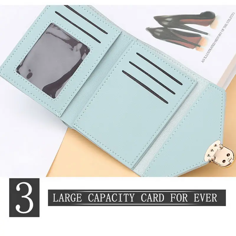 

Trifold PU Leather Wallet for Women Fashion Credit Card Holder Short Purse New