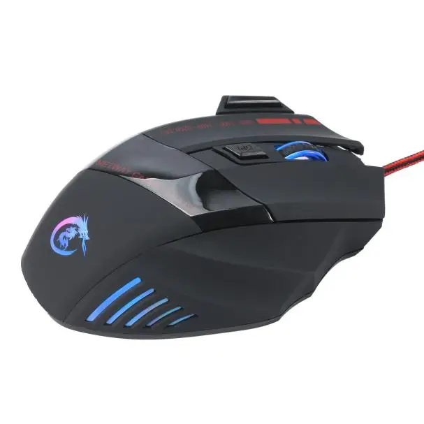 Оптическая игровая мышь 3200 DPI 7 кнопок эргономичный дизайн проводная