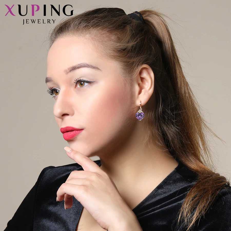 Xuping модные роскошные серьги для женщин синтетический кубический цирконий серьги капли ювелирные изделия подарок на день Святого Валентина S53-27656