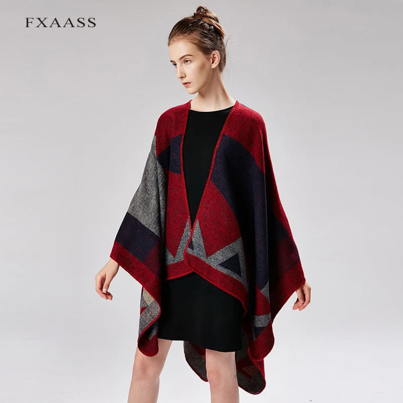 FXAASS новая осенняя/зимняя шаль Модное пончо женский шарф для леди Роскошное