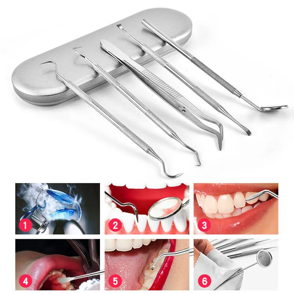 6 шт. набор стоматологических инструментов из нержавеющей стали зубной камень