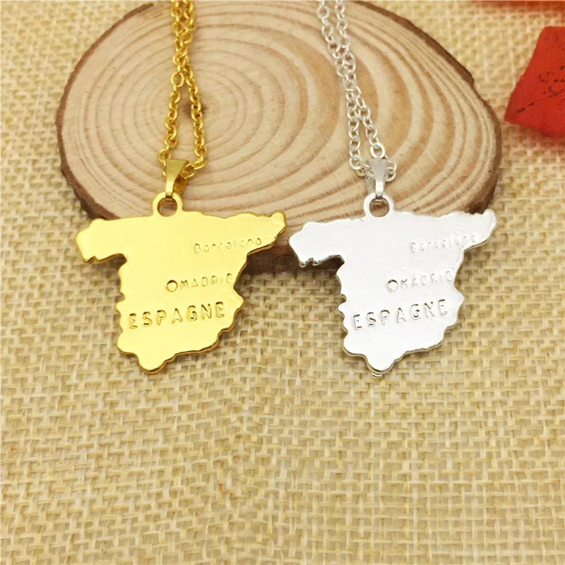 Wholesale Spain Map Pendant Necklace For Women Trendy Charm Collar Jewelry Accessory Choker Custom Gift | Украшения и аксессуары