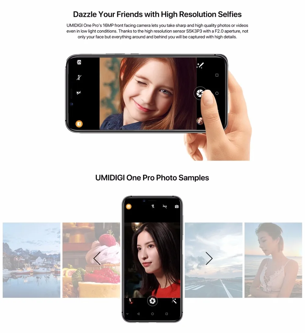 UMIDIGI One Pro Global Band 5.9&quot Android 8.1 mobile phone wireless charge 4GB 64GB P23 Octa Core smartphone 12MP+5MP Dual 4G NFC |