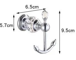 robe hook Высокое качество, набор аксессуаров для ванной комнаты из твердой латуни с хромированной отделкой, крючок для халата, держатель для бумаги, держатель для полотенец, мыльница, наборы для ванной комнаты - Цвет: robe hook