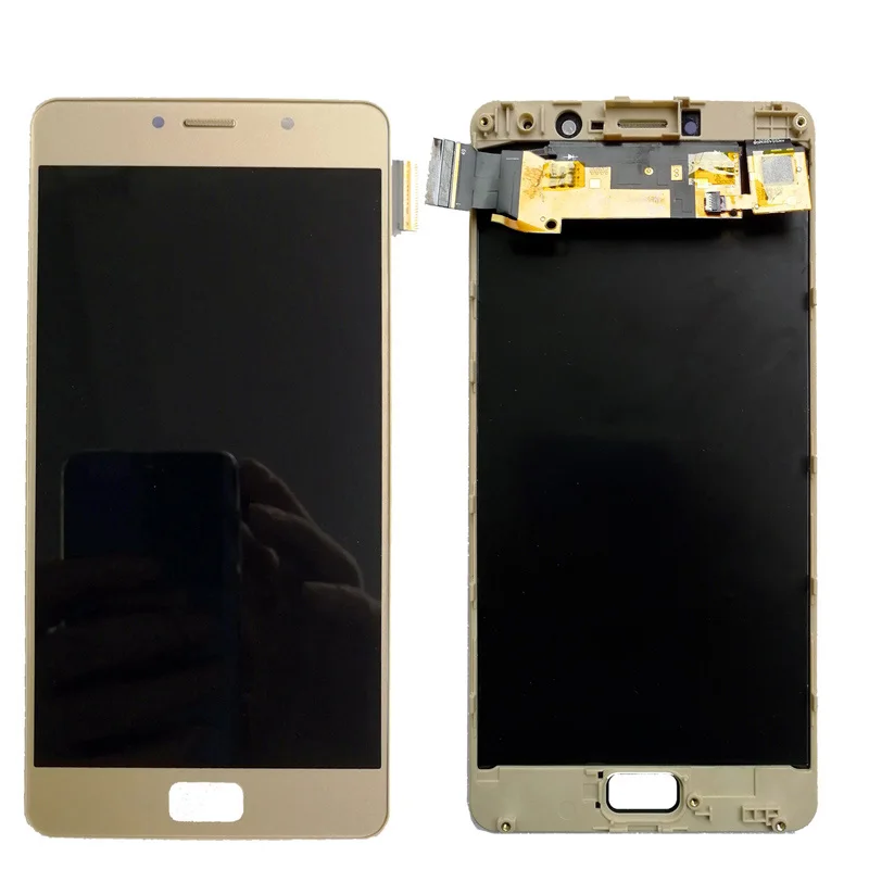 Gold with frame Shyueda Original Super AMOLED 5.5" LCD For Lenovo Vibe P2 P2c72 P2a42 LCD Display Touch Screen Digitizer With frame tools - Цвет: Gold with frame
