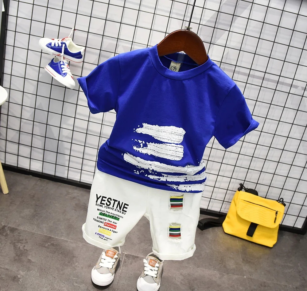 Summer Baby Clothing Set For Boys Tracksuit Kids Clothes T-shirt + Short 2PCS Sport Suit 2-7Years |