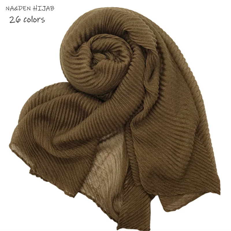 

Новая мода 21 Цвета морщин однотонные шали вискоза хлопок мусульманский хиджаб женщина шарфы для женщин пашмины бандана плиссированные ...