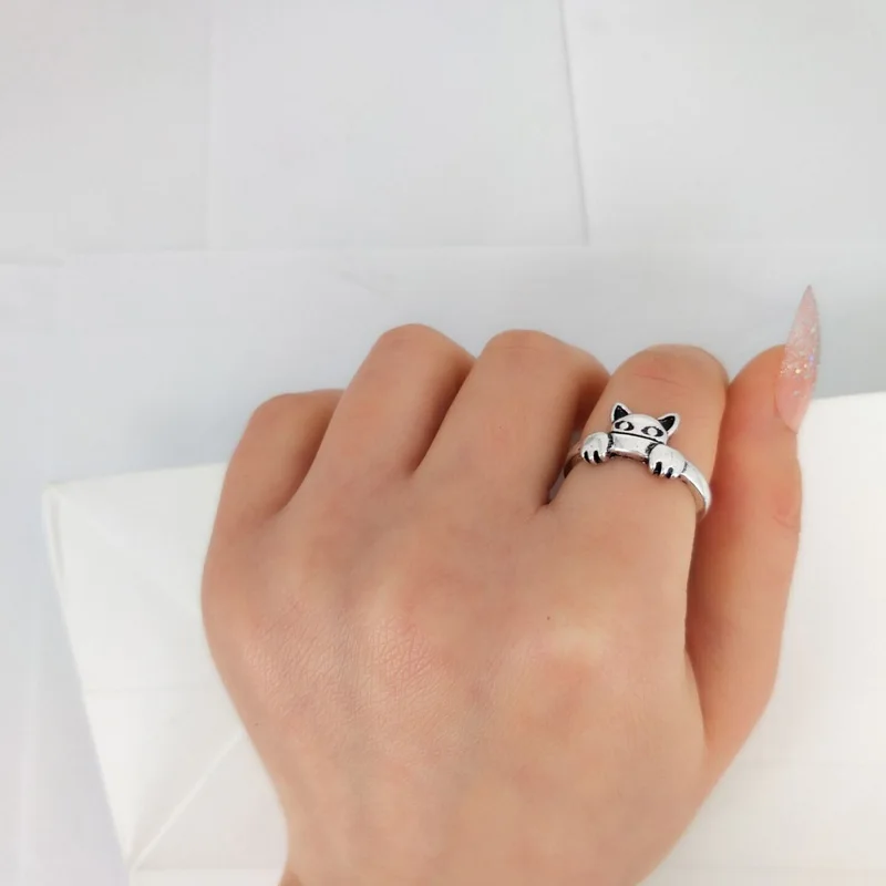 

hzew cute simple cat ring for cat lovers gift