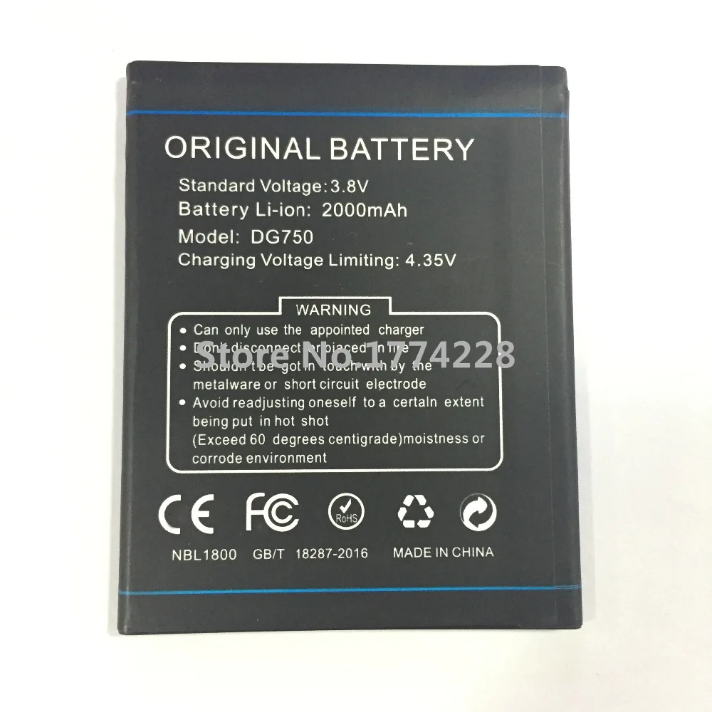 Mllse новый аккумулятор DG750 Для DOOGEE IRON BONE мобильный телефон 2000 мАч|battery for doogee|dg750