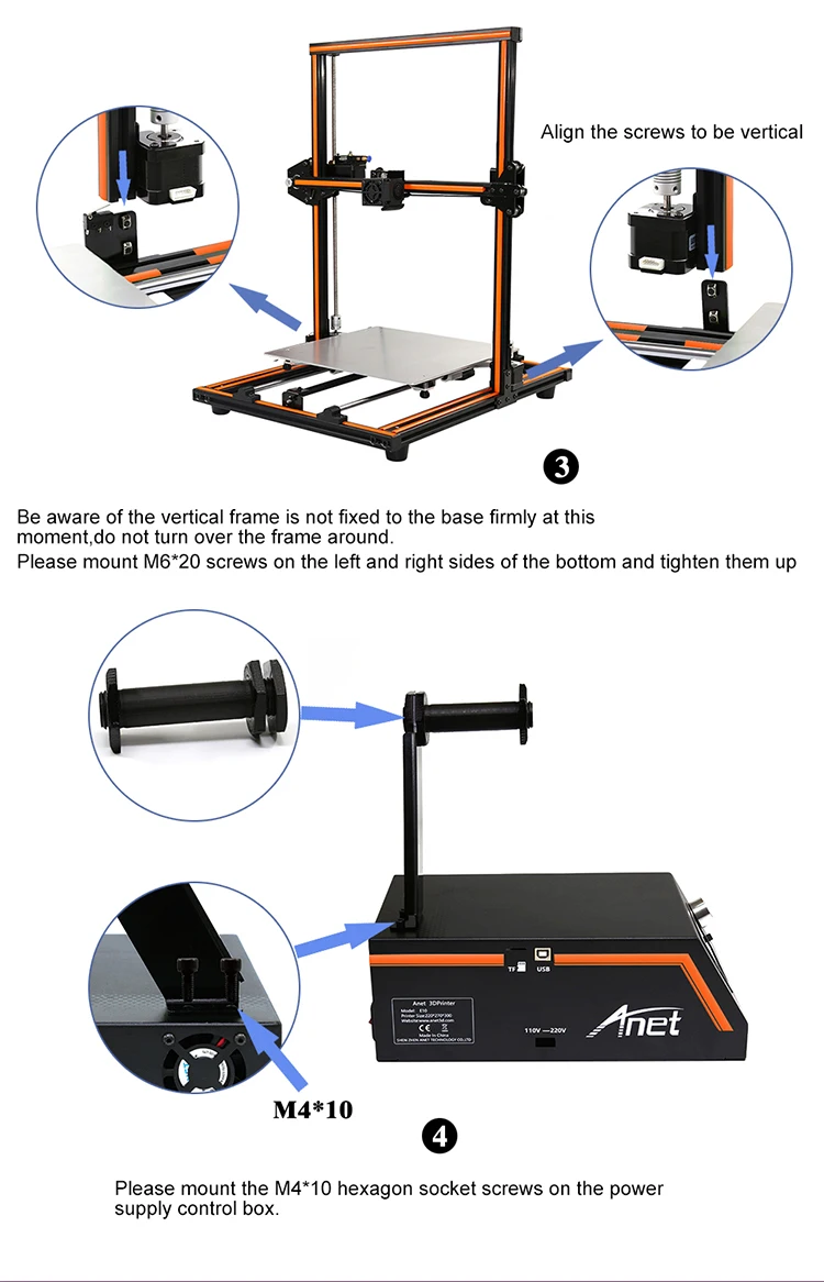 Anet E10 E12 A8 A6 3d принтер большой размер печати высокая точность Reprap i3 DIY 3d принтер комплект с 10 м/1 кг нити