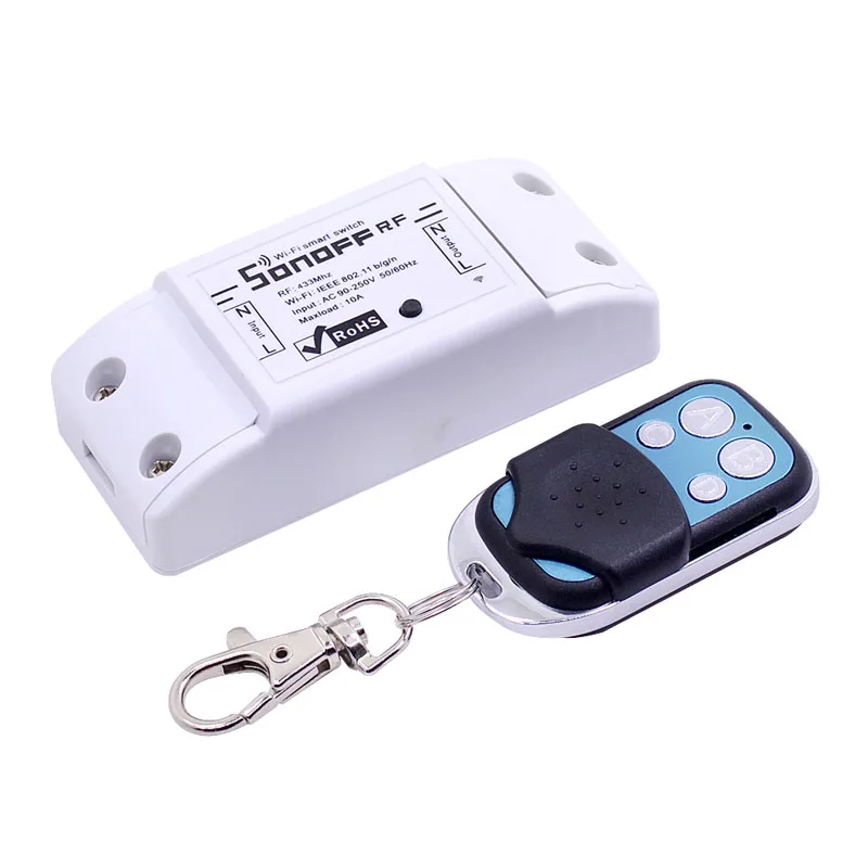 Sonoff RF with RC Itead Sonoff WiFi умный переключатель 433 МГц рч приемник беспроводной пульт дистанционного управления DIY домашней автоматизации релейный модуль Таймер для Alexa - Комплект: Sonoff RF with RC
