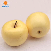 4pcs 8cm size artificial fruit plastic fake fruit artifical yellow appleartificial plastic fake simulated yellow apple