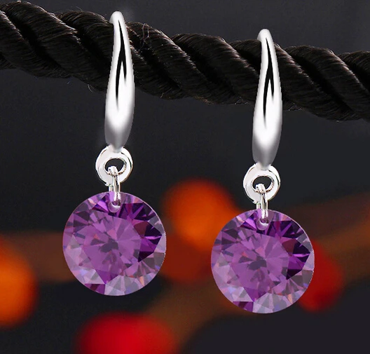 Серьги с имитацией циркония-бриллиантовые модные круглые дизайнерские