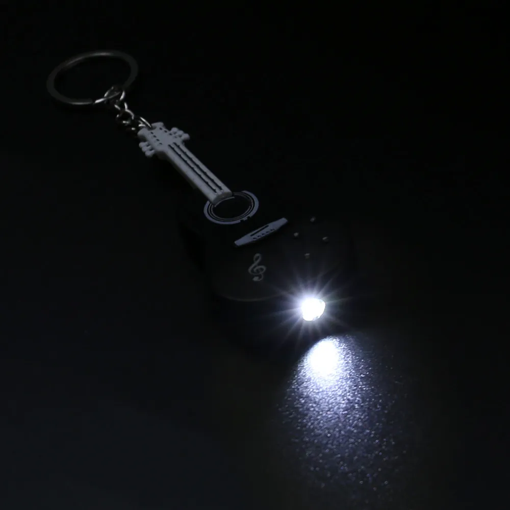 Милый мультяшный Кулон гитара брелок со светодиодной подсветкой и звуковым