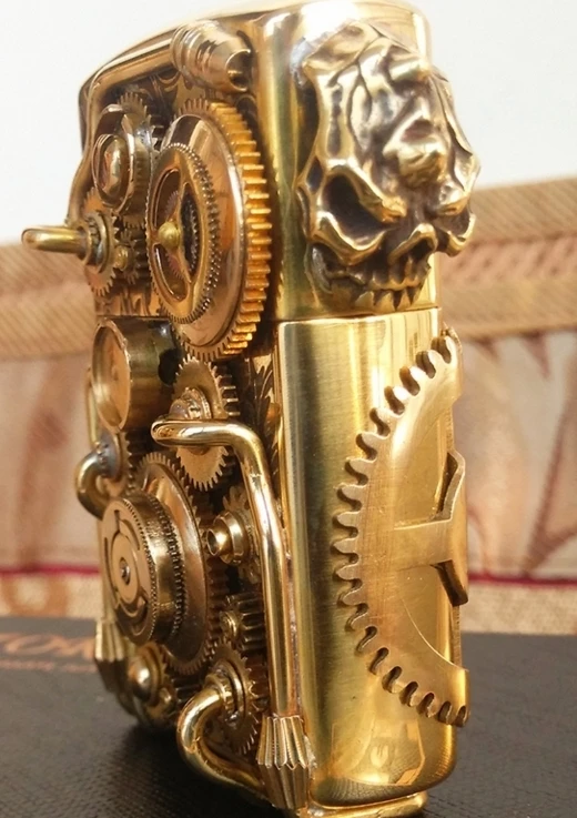 Бренд Zorro LCZQPK ручной работы стимпанк Латунь череп головы трубки шестерни сварки связь зажигалка