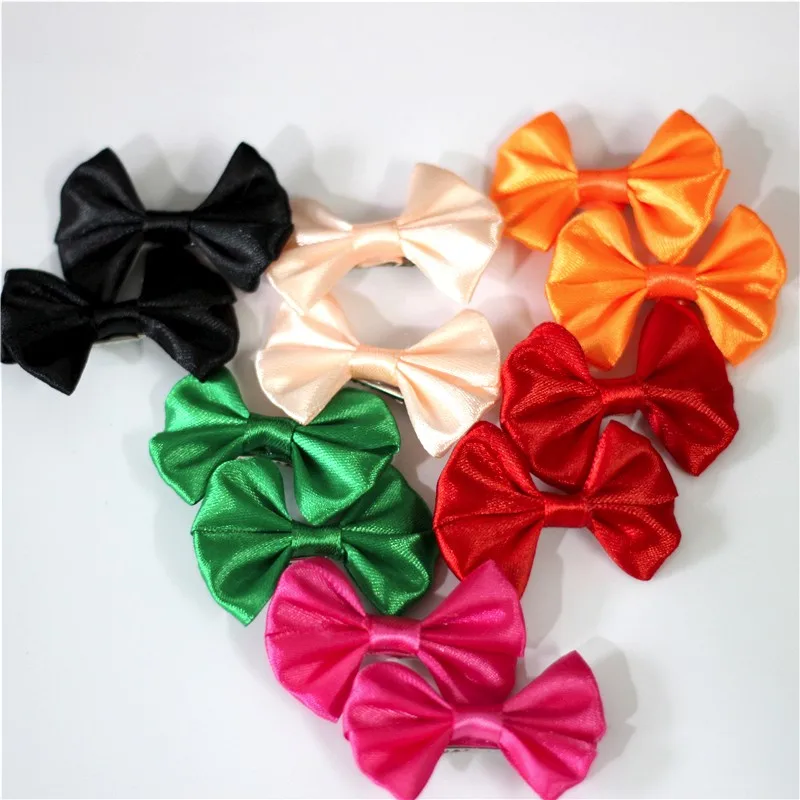 " для маленьких девочек маленький Hairbow полиэфирная лента маленькая заколка для волос для Детские Головные уборы Детские аксессуары для волос мало шпильки 10 шт