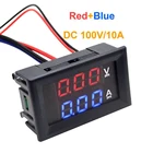 DSN-VC288 5 шт. 100 в 10 А Вольтметр Амперметр синяя красная фотовспышка Двойной цифровой вольтметр измеритель прибор для домашнего использования 100 в