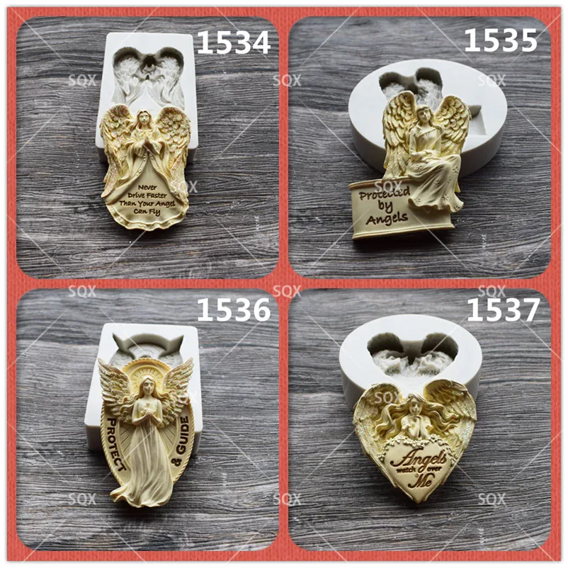 Love Angel силиконовая форма, инструмент для украшения торта, форма для шоколада, форма для помадки 1534-37