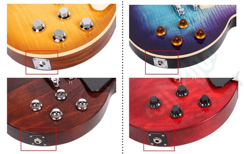 Квадратный Стиль Джек плиты Электрогитары бас 1/" 6.35 мм для Гибсон Epiphone LP SG Tele