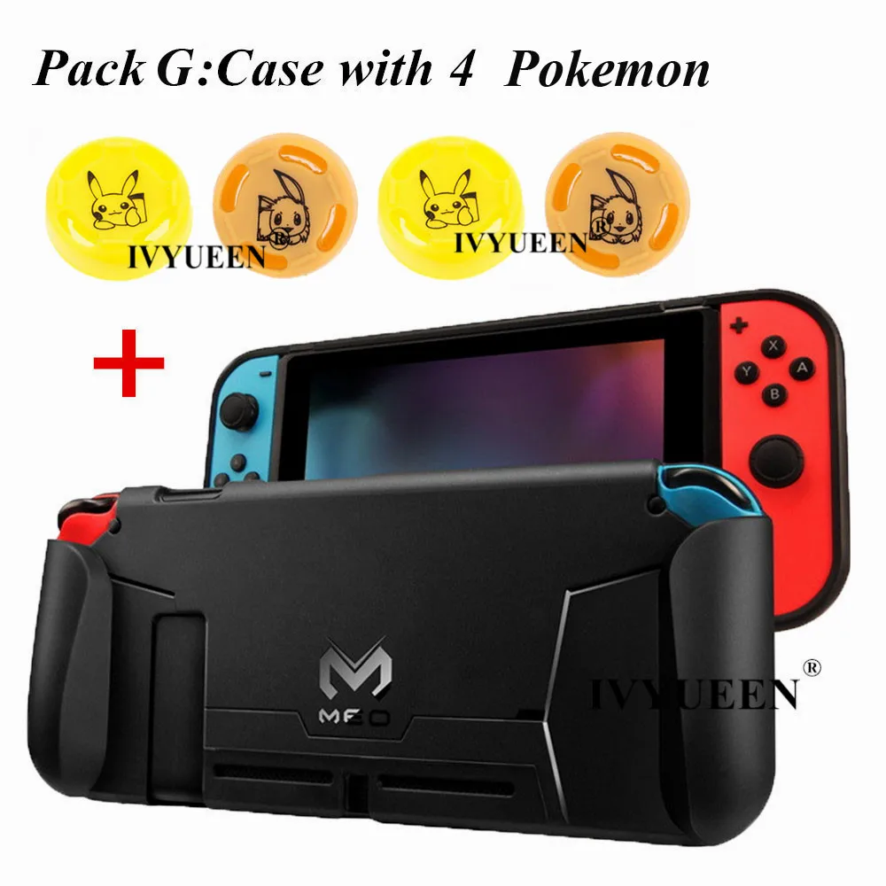 Защитный чехол-накладка IVYUEEN из термополиуретана с переключателем для Nintendo Switch Console, 4 игры для контроллера переключателя, амортизация ударов