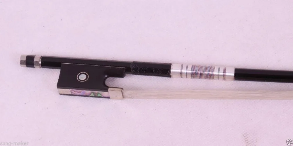 

1pcs 4/4 Violin Bow Black Carbon Fiber Ebony Round Stick Straight #03