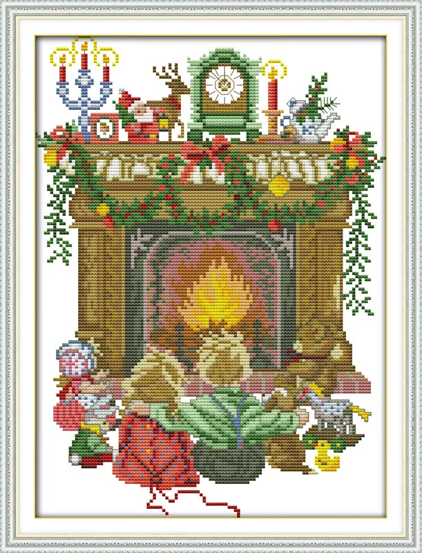 Картины молитвенная девушка и мальчик Домик Феи собаки рассчитаны на холст DMC 11CT