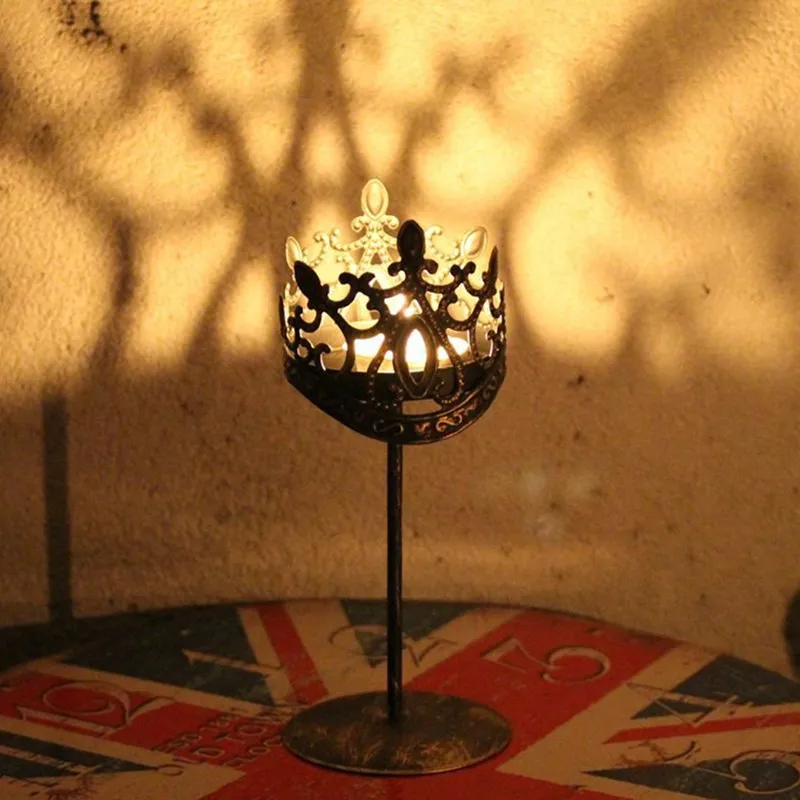 4 цвета винтажный Железный Подсвечник чайная Свеча Свадебный домашний