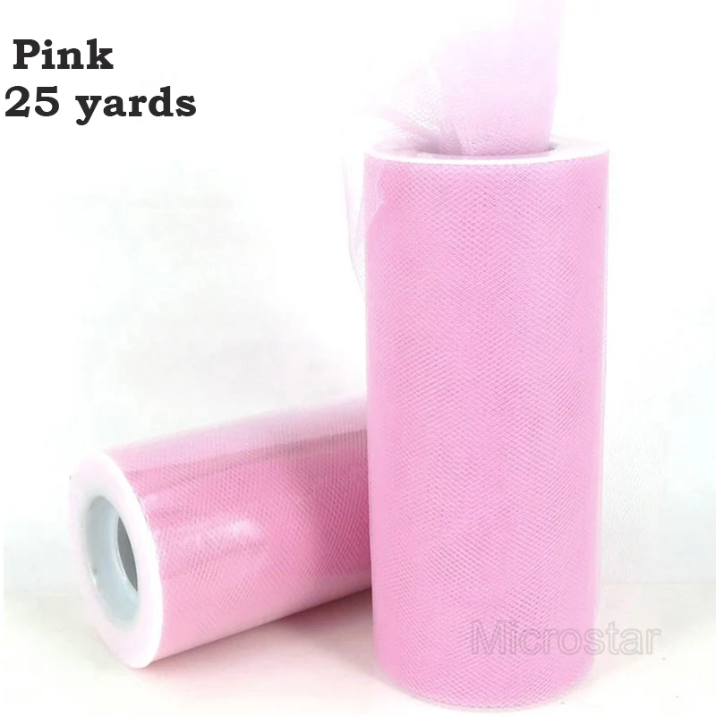 Pink 25yrd Fengrise Свадебные украшения 100 ярдов 91.5 M 15 см фатин Ткань Юбки Швейные Tкани Тюль Spool рулонов органза лоскутное Аксессуары ремесла - Цвет: Pink 25yrd