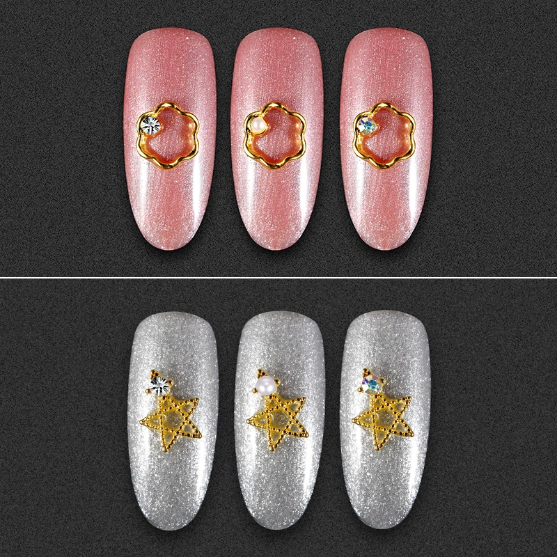 MATAVENI 3D хрустальные камни полый металлический каркас дизайн ногтей украшения