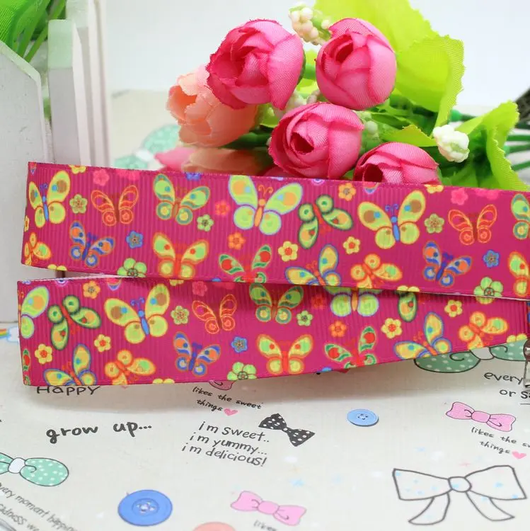 7/8 '' цветы ошибка с изображением бабочек; корсажная лента hairbow головные уборы вечерние украшения «сделай сам» оптом OEM 22 мм D270